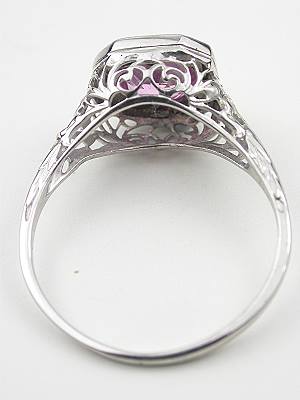 Edwardian Antique Pink Sapphire Engagement Ring