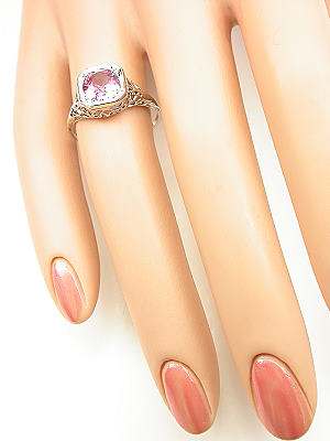 Edwardian Antique Pink Sapphire Engagement Ring