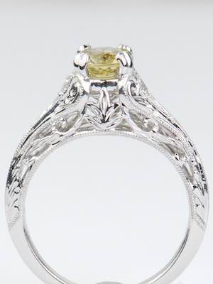 Vintage Style Engagement Ring with Yellow Sapphire