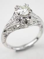 Antique Style Edwardian Diamond Engagement Ring