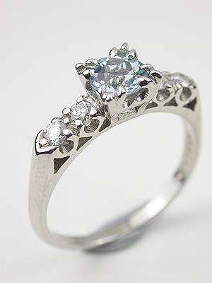 Vintage Aquamarine Engagement Ring