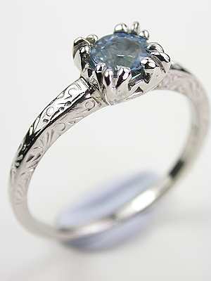 Vintage 1950s Aquamarine Engagement Ring