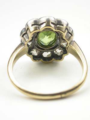Antique Victorian Peridot and Rose Cut Diamond Ring