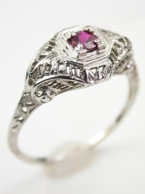 Vintage Ruby Engagement Ring