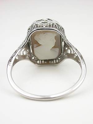 Victorian Antique Onyx and Cameo Flip Ring