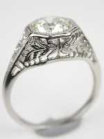 Pierced Filigree Antique Engagement Ring