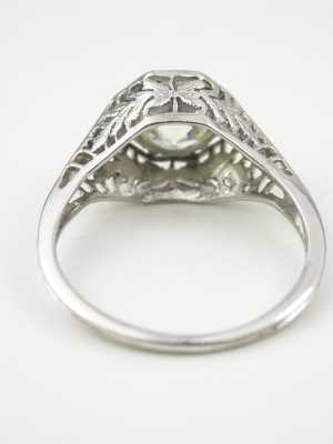 Pierced Filigree Antique Engagement Ring