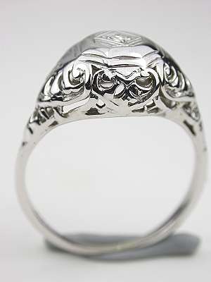 1930s Vintage Engagement Ring with Scroll Design