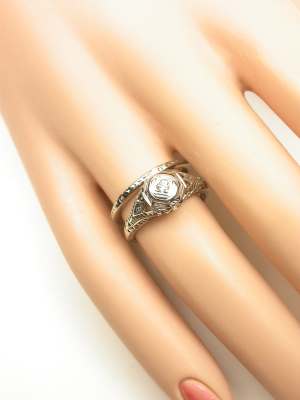 Antique Engagement and Wedding Ring Set