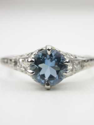 Antique Aquamarine Engagement Ring