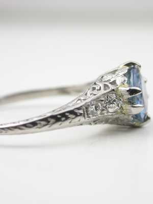 Antique Aquamarine Engagement Ring