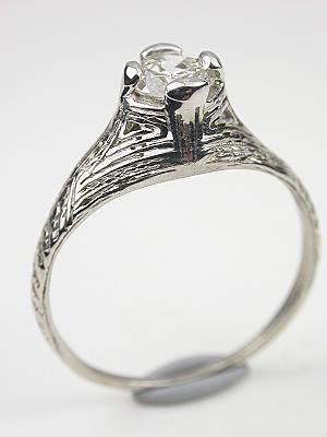 Platinum and Diamond Antique Engagement Ring