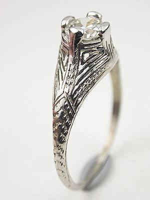 Platinum and Diamond Antique Engagement Ring
