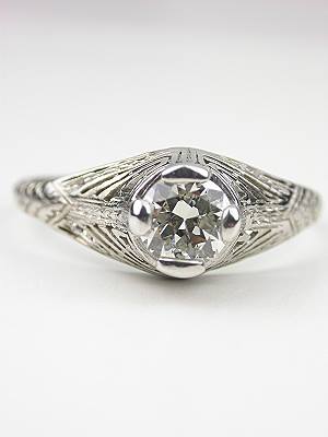 Platinum and Diamond Antique Engagement Ring