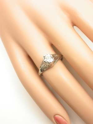 Platinum and Diamond Antique Engagement Ring