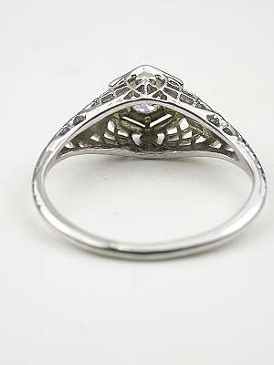 Filigree and Diamond Antique Engagement Ring