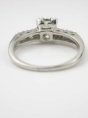 Green Sapphire Vintage Bridal Rings