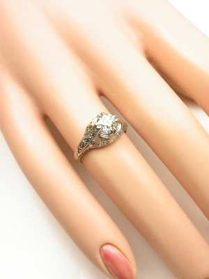 Vintage Filigree Engagement Ring in Platinum