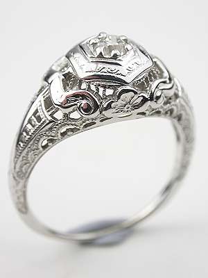 Old European Cut Diamond Edwardian Antique Ring