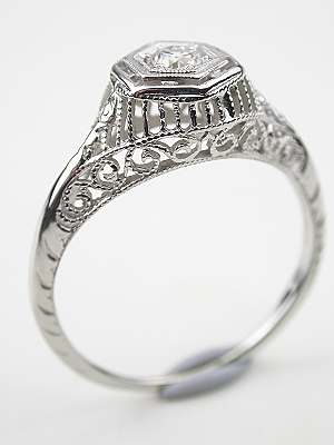 Vintage Diamond Filigree Ring