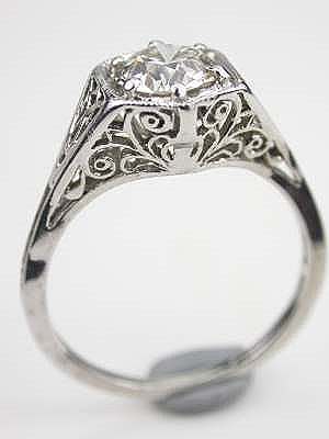 Stunning art deco 18ct 18k white gold 1 80ct diamond solitaire vintage  antique engagement ring