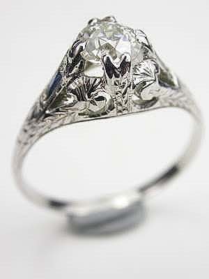 Lab Created Diamond Vintage Engagement Ring 925 Sterling Silver -  diamondiiz.com