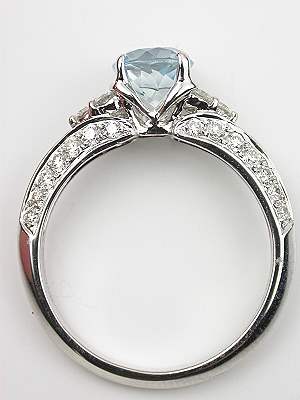 Antique Style Aquamarine Engagement Ring