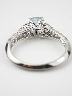 Antique Style Aquamarine Engagement Ring