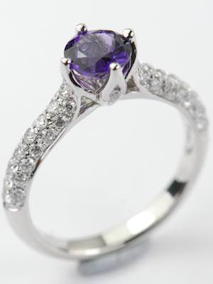 Vintage Style Amethyst Engagement Ring