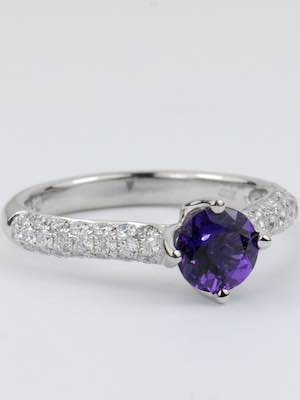 Vintage Style Amethyst Engagement Ring