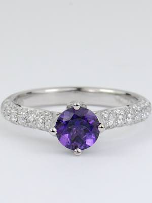 Vintage Style Amethyst Engagement Ring