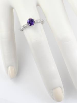 Vintage Style Amethyst Engagement Ring