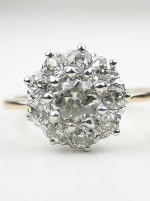 Old Mine Cut Diamond Antique Engagement Ring