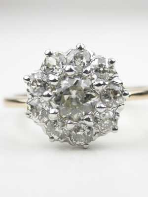 Old Mine Cut Diamond Antique Engagement Ring