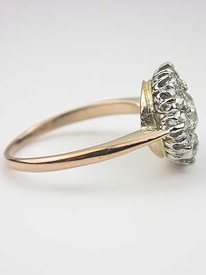 Old European Cut Diamond Ring with Cluster Design