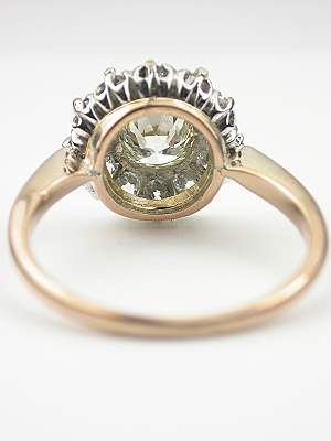 Old European Cut Diamond Ring with Cluster Design