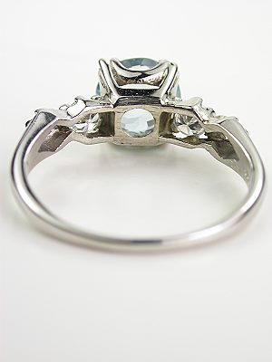 Vintage Platinum Aquamarine Engagement Ring