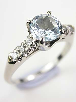 Vintage Aquamarine Engagement Ring