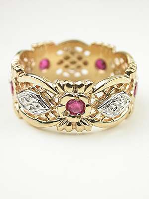 Vintage Wedding Ring with Rubies