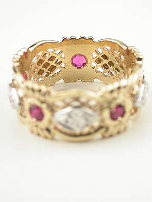 Vintage Wedding Ring with Rubies