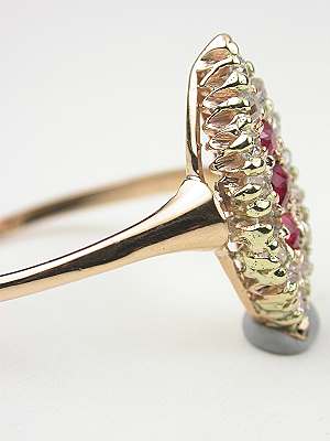 Victorian Ruby and Diamond Cocktail Ring