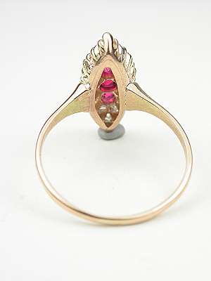 Victorian Ruby and Diamond Cocktail Ring