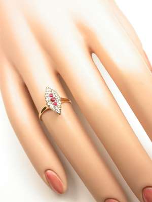 Victorian Ruby and Diamond Cocktail Ring