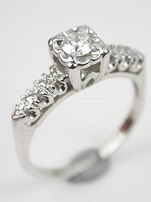 Vintage Engagement Ring with Illusion Setting