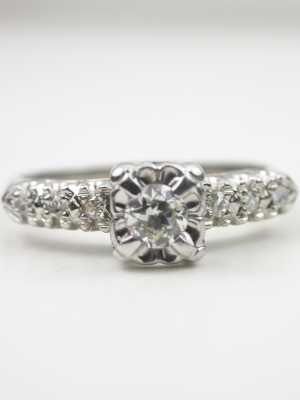 Vintage Engagement Ring with Illusion Setting