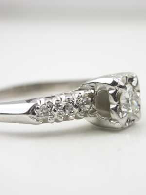 Vintage Engagement Ring with Illusion Setting