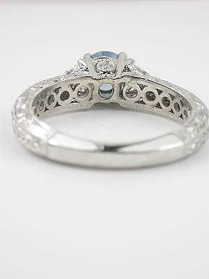 Antique Style Engagement Ring with Aquamarine