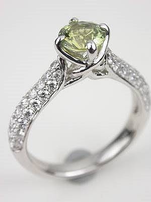 Green Sapphire Engagement Ring