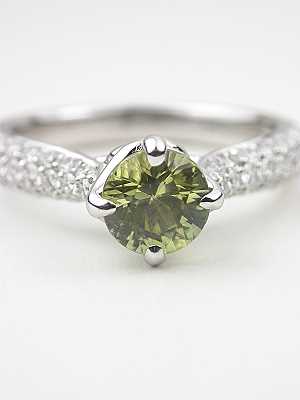 Green Sapphire Engagement Ring