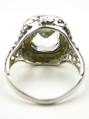 Antique Aquamarine Filigree Ring